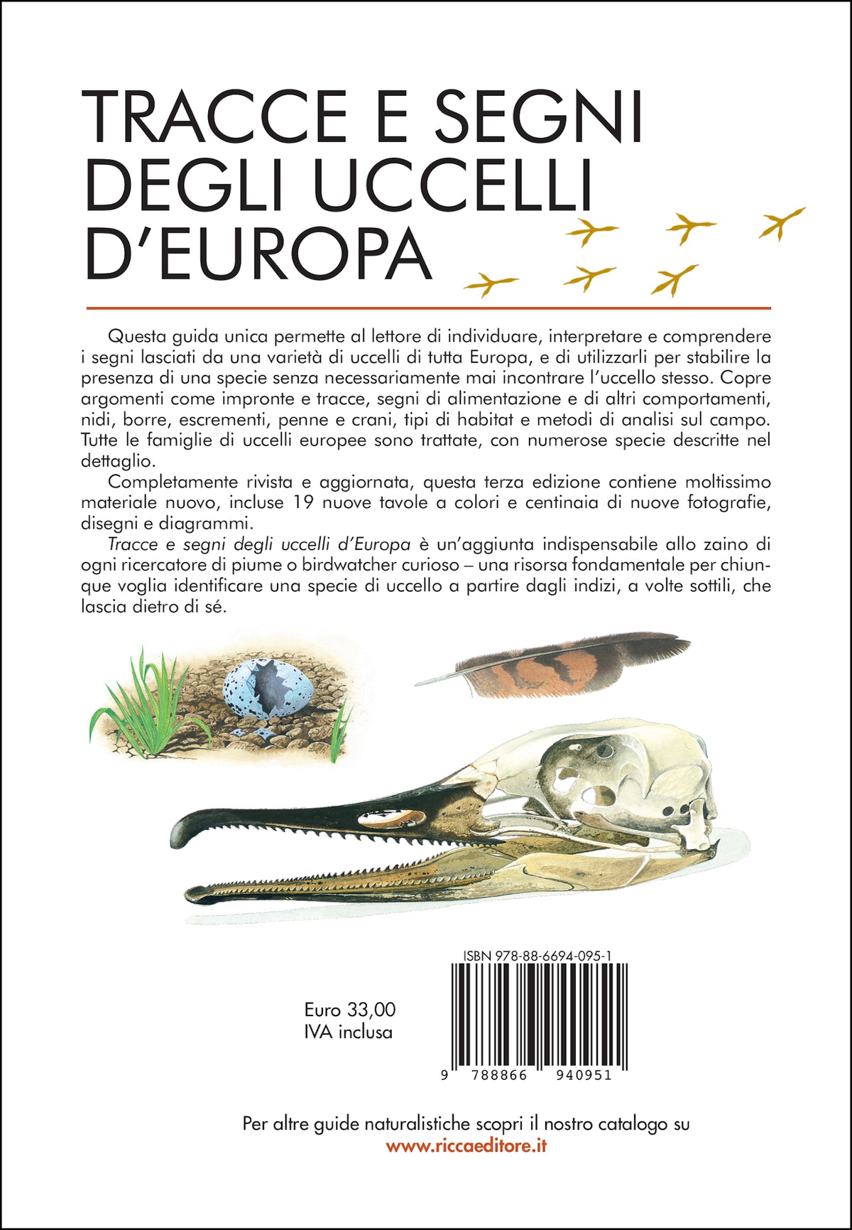 Tracce e segni degli uccelli d'Europa