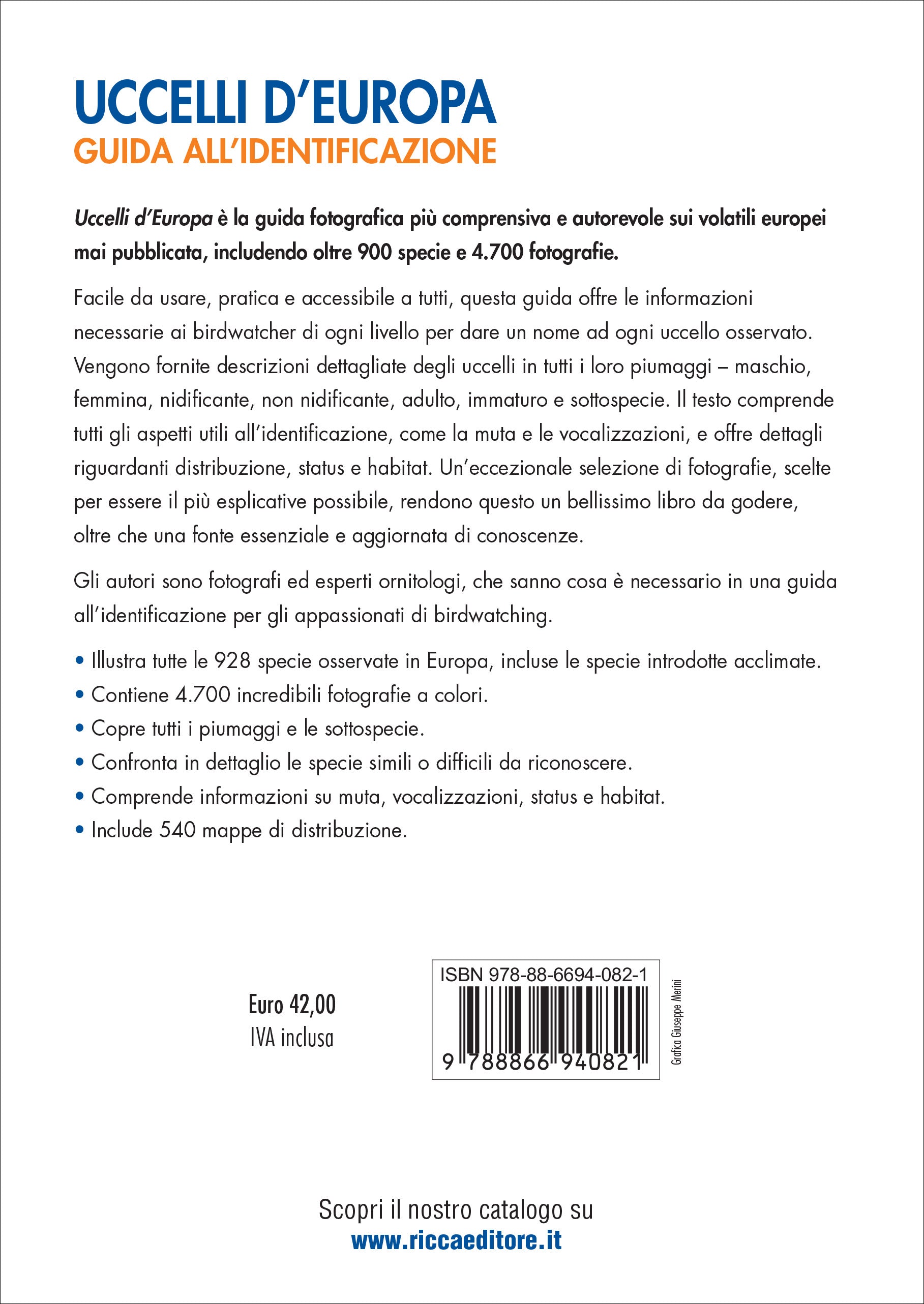 Uccelli d'Europa. Guida all'identificazione